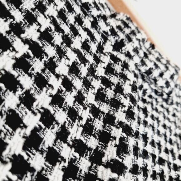 AUTRES FILLES / Houndstooth Slim Leg Ankle Crop Trousers B&W Houndstooth Sz M - Picture 9 of 15